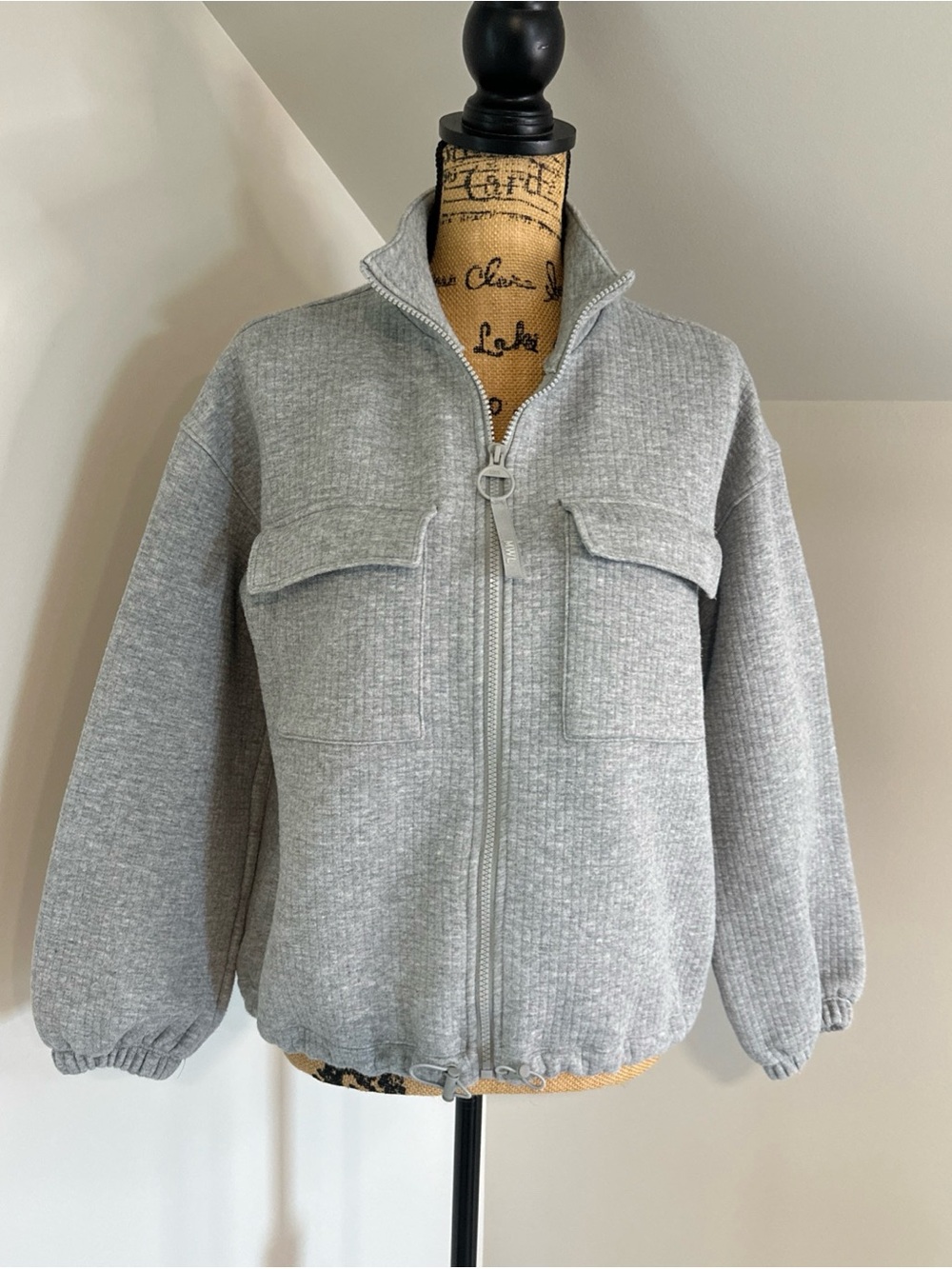 Madewell MWL Jacket Women S Gray Full Zip Utility Pocket Drawstring Outdoor